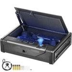 Amocart Gun Safe Q235 Steel Pistol Safe 3-Way Quick Access Firearm Case Gun Box Advanced Biometric Technology Travel Gun Safe