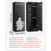 Charger l'image dans la visionneuse de galerie, Amocart Gun Safe Cold-Rolled Steel Fireproof Cabinet with Keypad &amp; Key with Magazine and Lighting Adjustable Racks for Rifles
