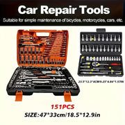 Load image into Gallery viewer, 150/46pcs Socket Tool Set, Automotive &amp; Motorcycle Repair Tool Kit - Durable Chrome Vanadium Steel, Includes Ratchet Wrenches
