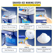 Charger l'image dans la visionneuse de galerie, Amocart Commercial Ice Shaver Crusher 441LBS/H with 11LBS Hopper Electric Snow Cone Maker For Parties Events Snack Bar
