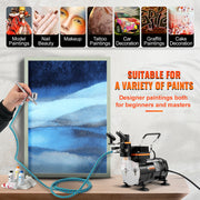 Charger l'image dans la visionneuse de galerie, Amocart Professional Dual-Action Airbrush 120W Electric Spray Gun Air Brush Painting Set Art Nail Tattoo Makeup Model Sprayer
