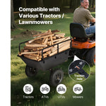 SucceBuy Garden Utility Trailer 10 Cu. Ft 500lbs ATV UTV Hauling Trailer Tow Behind Poly Dump Cart with 16" Tires for Lawn Mower