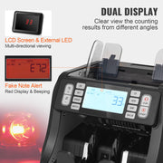 Bild in Galerie-Viewer laden, Amocart 1200 Pcs/Min Money Counter Business Cash Register Bill Counterfeit Bill Detector by UV/MG/IR/DD Function for Bank Store
