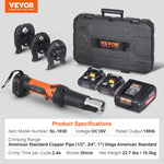 Amocart Press Tool 18V Electric Pipe Crimping Tool for 1/2" 3/4" 1" Copper Pipes Press Tool Kit with 3 Jaws 2Pcs Battery Compatible with Propress