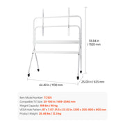 Charger l'image dans la visionneuse de galerie, Amocart Rolling TV Stand Mobile TV Cart Suit for Various Sizes TV Portable TV Stand with Wheels for Living Room Bedroom Office
