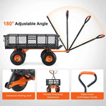 Amocart Garden Cart Sturdy Metal Utility Wagon with Simple Assembly Versatile Dump Cart Wheelbarrow with 400/880lbs Capacity