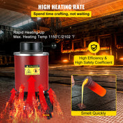 Charger l'image dans la visionneuse de galerie, Amocart 1350W Gold Melting Furnace with 1 kg and 3 kg Ceramic Crucible Ingot Die for Processing of Gold Silver Aluminum Copper
