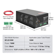 Bild in Galerie-Viewer laden, Amocart CO2 Laser Power Supply for 40W/60W/80W/100W/150W Laser Tube US 110V Compatible for Multi-brand Laser Engravers, Cutters
