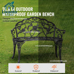Amocart Outdoor  Wooden Metal Garden for Outdoors 480 lbs Load Capacity Bench Outdoor Garden Park