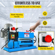 Charger l'image dans la visionneuse de galerie, Amocart Electric Wire Stripping Machine 370W 1.5mm-38mm Cable Stripper Peeling 11 Channels &amp; 10 Blades Removing Plastic Rubber
