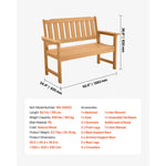 Amocart Outdoor Bench Wooden Metal Garden Bench for Outdoors 480 lbs Load Capacity Bench Outdoor Garden Park Bench