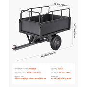 Charger l'image dans la visionneuse de galerie, Amocart Garden Utility Trailer 17Cu.Ft&amp;600lbs Capacity ATV UTV Trailer Tow Behind Steel Dump Cart with 16" Tires for Lawn Mower
