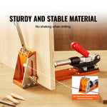 Amocart 30 Pcs Pocket Hole Jig Kit Adjustable & Easy to Use Pocket Hole Jig System with Step Drills Wrenches Drill Stop Rings