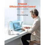 Amocart Desk Fan Bladeless 12.99 In Kids-Friendly Personal Portable Desk Fan 6-Speed USB Quiet Cooling Small Tower Fan for Home
