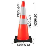 Load image into Gallery viewer, Amocart 36 in 6 Pack PVC Traffic Safety Parking Cones Reflective Collars Higher Warning for Traffic Control Construction Sites

