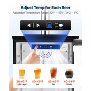 Bild in Galerie-Viewer laden, Amocart Beer Kegerator Single Tap Commercial Draft Beer Dispenser for D system W/ Shelves Hold 1 Sixth Keg 2.5lbs CO2 Tank 92L
