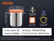 Load image into Gallery viewer, Amocart 3/5 Gal Upgraded Tempered Glass Lid Vacuum Degassing Chamber 304 Stainless Steel for Stabilizing Wood, Resin Degassing
