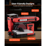 Amocart 5/6" Disc Sander 1x30/4x 36 in Belt Sander 250/400W with Adjustable Worktable & Dust Collection Port for Woodworking