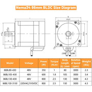 Load image into Gallery viewer, DC48V BLDC Nema34 86mm 350W-800W Brushless Motor Gearbox Kit 220VAC/310VDC Worm Gear Gearbox 3000RPM
