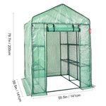 Amocart 4.6x4.6x6.6ft Walk-in Greenhouse with Shelves High Strength PE Cover with Zipper Door Suitable for Planting and Storage