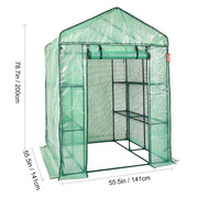 Charger l'image dans la visionneuse de galerie, Amocart 4.6x4.6x6.6ft Walk-in Greenhouse with Shelves High Strength PE Cover with Zipper Door Suitable for Planting and Storage
