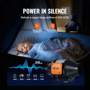 Charger l'image dans la visionneuse de galerie, Amocart Inline Duct Fan Quiet EC-motor Ventilation Exhaust with Temperature Humidity Controller for Cooling Booster Grow Tents
