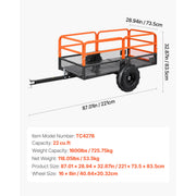 Load image into Gallery viewer, SucceBuy Garden Utility Trailer 28 Cu.Ft. &amp; 1800lbs ATV UTV Trailer Tow Behind Steel Dump Trailers for Lawn Tractor Garden Waste
