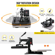 Charger l'image dans la visionneuse de galerie, Amocart 5 6 8 in 1 Heat Press Machine T shirt Heat Transfer Printer Muntifunctional Sublimation For Mug/Latte Mug/Plate/Bottle
