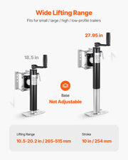 Charger l'image dans la visionneuse de galerie, Amocart 2000 lbs Trailer Jack Dynamic Heavy Duty Swivel Bolt-on 10" Lift Trailer Jack Stand with Handle for RV Boat Yacht
