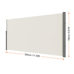 SucceBuy Retractable Side Awning Outdoor Privacy Polyester Water-proof Retractable Patio Screen UV 30+ Room Divider Wind Screen