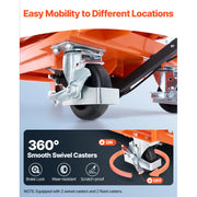 Load image into Gallery viewer, SucceBuy Hydraulic Lift Table 500lbs Capacity 47.2" Lifting Height Double Scissor Lift Table Cart with Wheels for Transportation
