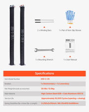 Charger l'image dans la visionneuse de galerie, Amocart Garage Door Torsion Springs Pair Cycles Electrophoresis Black Coated for Replacement Garage Door Springs
