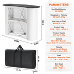 SucceBuy Portable Tradeshow Podium Table Exhibition Counter Stand Booth Fair w/ Wall Foldable Promotion Retail Bar Table
