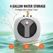 Charger l'image dans la visionneuse de galerie, Amocart Electric Mini-Tank Water Heater 1440W Hot Water Boiler Storage for Kichen Bathroom Restaurant Shelf Wall Floor Mounted
