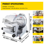 Charger l'image dans la visionneuse de galerie, Amocart Meat Slicer 200W/240W/320W/340W Electric Deli Food Slicer Adjustable Thickness for Commercial Home Use Cut Meat Cheese
