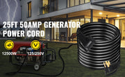 Bild in Galerie-Viewer laden, Amocart 25FT 36FT 50FT 50Amp RV Extension Cord N14-50 Plug Copper Wire Power Supply Cable for Trailer Motorhome Camper Use
