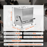 Amocart Manual Meat Mixer 80L Tilt Tank Processing Equipment(Mixing Max 80LBS) Stainless Steel Mixer w/ Lid Handle Gear Reducer