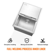 Charger l'image dans la visionneuse de galerie, Amocart Drop in Ice Chest Stainless Steel Ice Cooler Commercial Ice Bin with Sliding Cover Outdoor Kitchen Ice Bar
