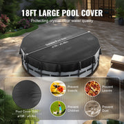 Bild in Galerie-Viewer laden, Amocart 18/15Ft Round Pool Cover Solar Covers for Above Ground Pools Safety Pool Cover with Drawstring Design Black
