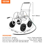 SucceBuy Hose Reel Cart 250ft Heavy Duty Garden Water Yard Planting w/ Basket Effortless Roll-up  Versatile Application Steel