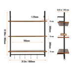 SucceBuy Industrial Pipe Shelf Wall-Mount Floating Rustic Wood Shelves Bracket Storage Rack Sundries Holder for Kitchen Bedroom