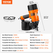Charger l'image dans la visionneuse de galerie, Amocart Coil Siding Nailer CN65 CN55 CN70 CN83 CN90 Pneumatic Siding Nail Gun Pallet Making Coil Nailer 70-120PSI Air Nailer
