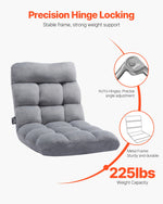 Amocart Floor Chair Recycled Foam Folding Sofa Chair Multifunctional Floor Chair with Back Support Ideal for Sleeping Reading