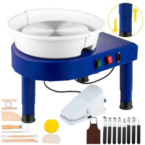 450W Pottery Wheel Machine 14in/35cm Ceramic Wheel Forming Machine Electric Clay Machine Foot Pedal