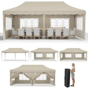 Load image into Gallery viewer, 10x20ft Pop up  Tent w/6 Sidewalls Heavy Duty Wedding Party Tent Height Adjustable Large Commercial Gazebo  Sun Protection Shel
