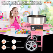 Charger l'image dans la visionneuse de galerie, Amocart Electric Cotton Candy Machine with Cart 1000W Commercial Floss Maker with Stainless Steel Bowl Sugar Scoop and Drawer
