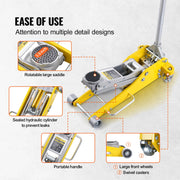 Bild in Galerie-Viewer laden, Amocart 3T/2T Floor Jack Aluminum Hydraulic Racing Jack Hydraulic Car Jack with Dual Piston Quick Lift Pump for Auto Repaire
