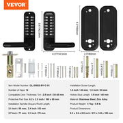 Bild in Galerie-Viewer laden, Amocart Mechanical Keyless Entry Door Lock Single/Double -Sided 14 Digit Keypad and Handle Embedded
