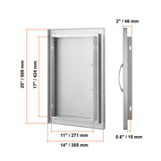 Charger l'image dans la visionneuse de galerie, Amocart BBQ Access Door Stainless Steel Flush Mount Door Wall Vertical Door w/ Recessed Handle Grilling Station Outside Cabinet
