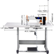 Bild in Galerie-Viewer laden, Amocart Industrial Sewing Machine Upgraded 550W Servo Motor with Table Stand 5000s.p.m Heavy Duty Lockstitch Sewing Machine

